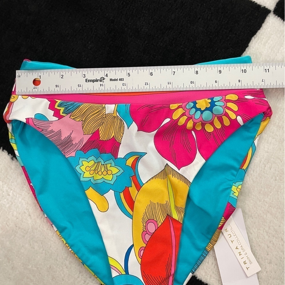 Trina Turk NWT Banded Twist Back High Waist Swim Bottom Size 2 - Picture 8 of 15